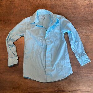 George Boys Dress Shirt Long Sleeve Button Down Collared Light Blue Size XS